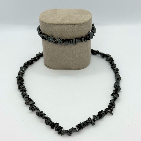 Jewelry - Hematite Stone Bracelet and Necklace